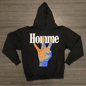 HOMME FEMME TWISTED FINGERS INFRARED BLACK HOODIE